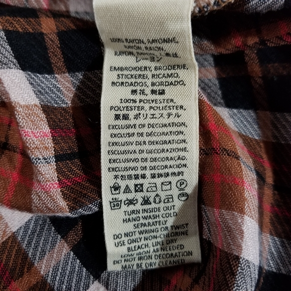New FREE PEOPLE plaid Button Down Shirt - Picture 5 of 8